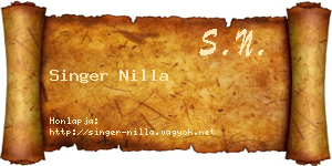 Singer Nilla névjegykártya